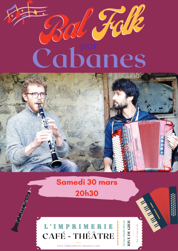 Bal Folk par le duo Cabanes (L'imprimerie Café-Théâtre)