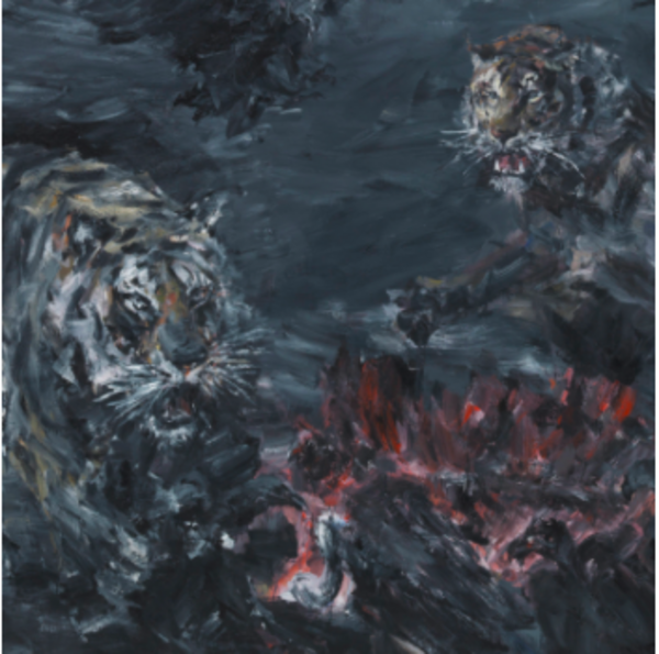 Tigres et vautours (Yan Pei-Ming) (La Collection Lambert )